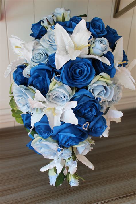 wedding flower bouquet royal blue|royal blue bridesmaid bouquets.